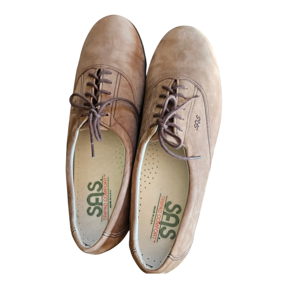 SAS Brown Leather Lace-Up Shoes